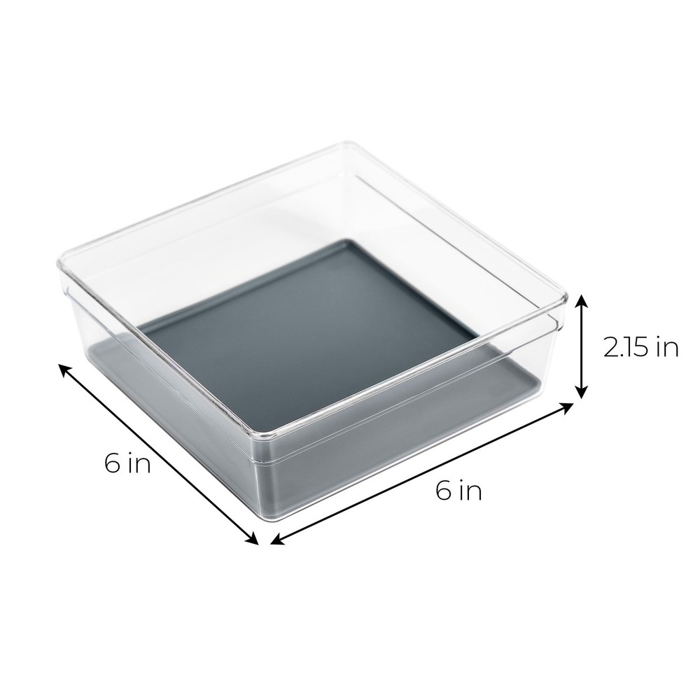 Plastic Drawer Organizer 6 x 6 inch Gray
