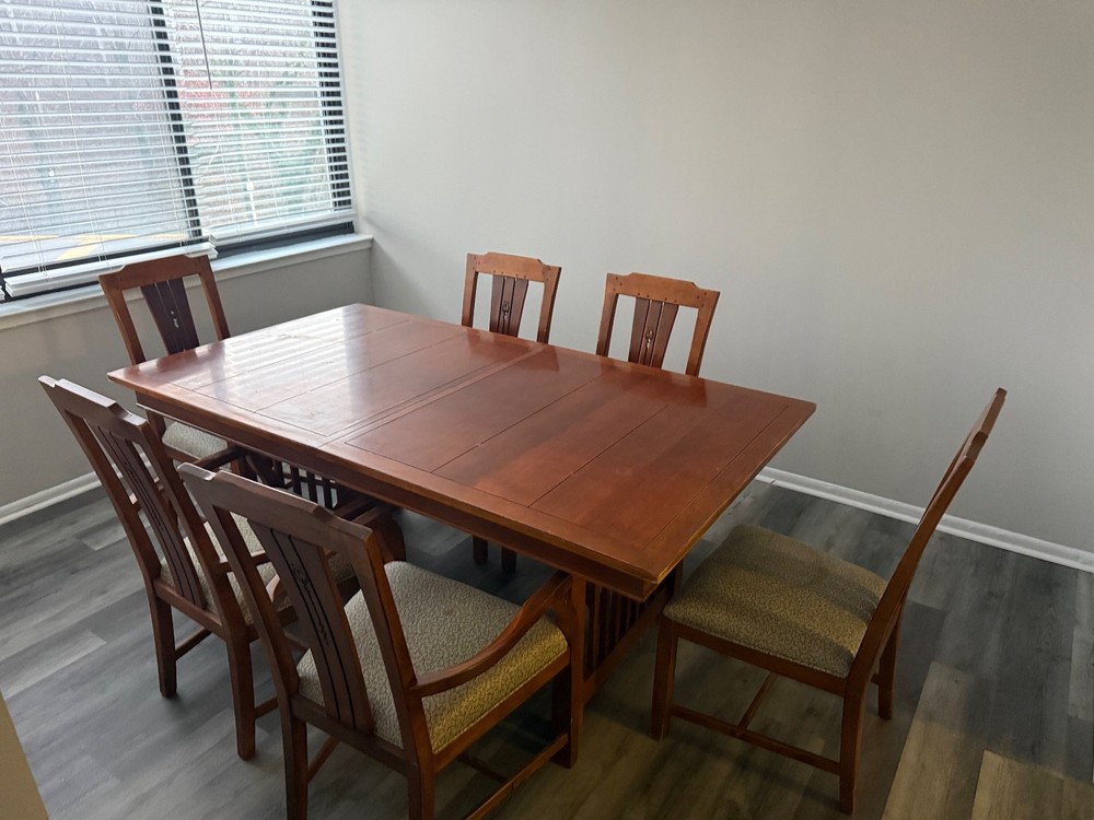 extentention mahogany dining table set for 6