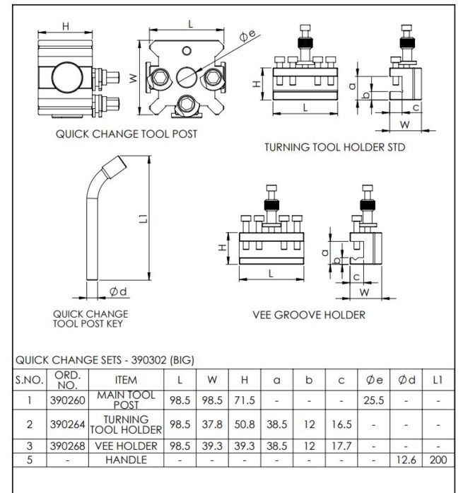 T2 Quick Change Tool Post Set 10 Holders Dixon Type Lathe 26mm