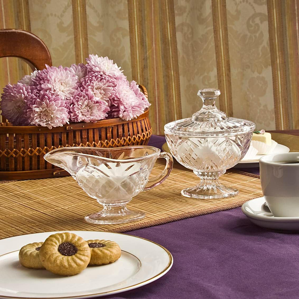 Dublin Sugar and Creamer Set, Clear