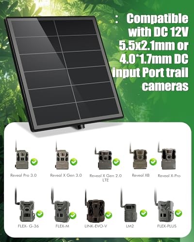 Solar Panel for Trail Camera - 6000mAh Battery, 12V Solar Battery 1 Pc