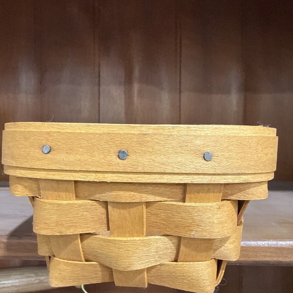 Longaberger 2001 Cracker Basket w Original Plastic Protector Woven Bread basket