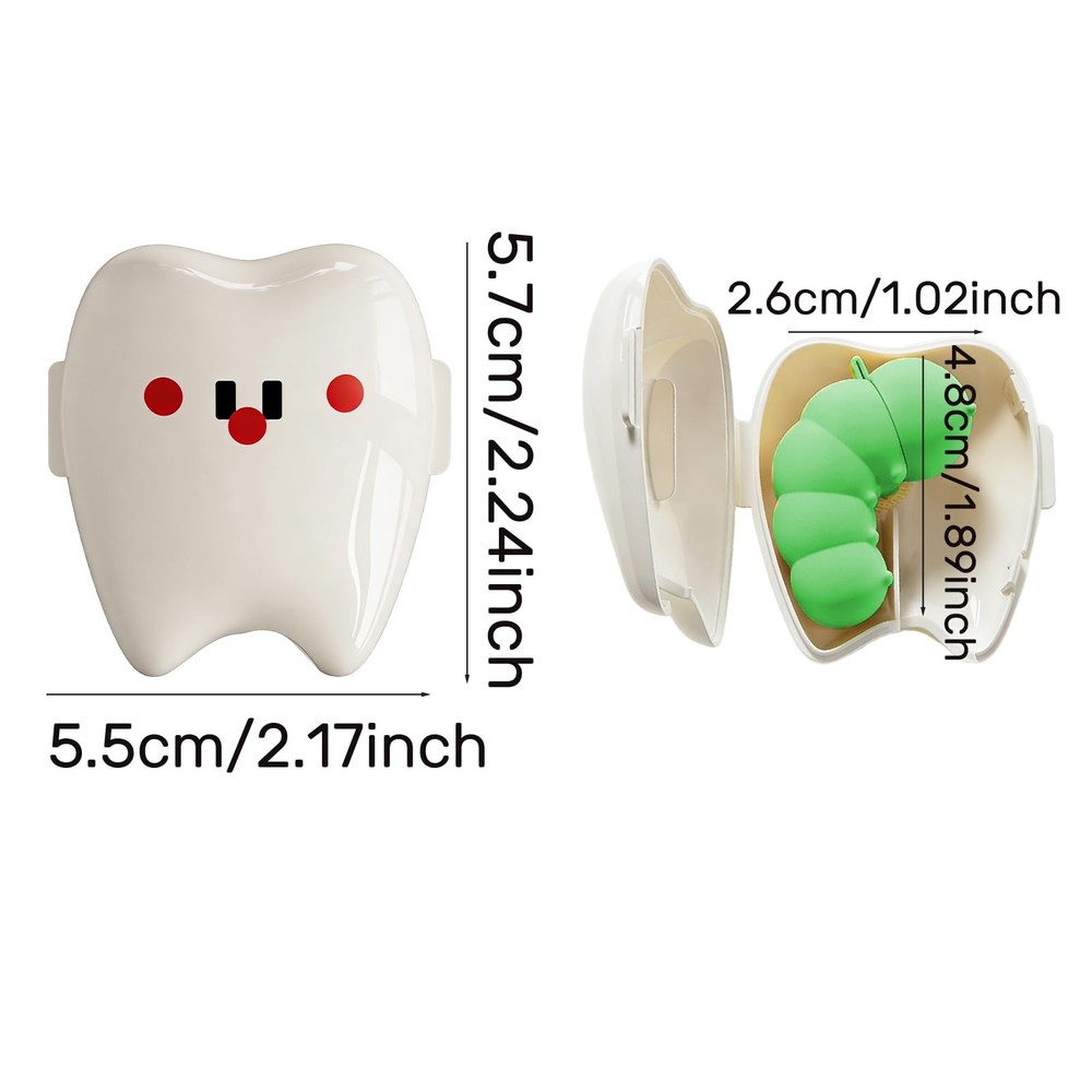 Built-In Caterpillar-Shaped Toothpaste Compartment Tooth-Shaped Toothbrush He...