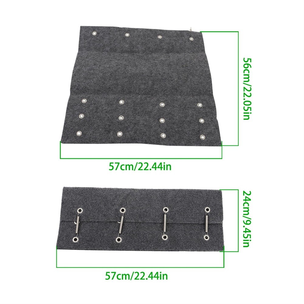 23 Inch Wide RV Step Covers 3 Pack Grey Radius Carpet with Spring Hooks