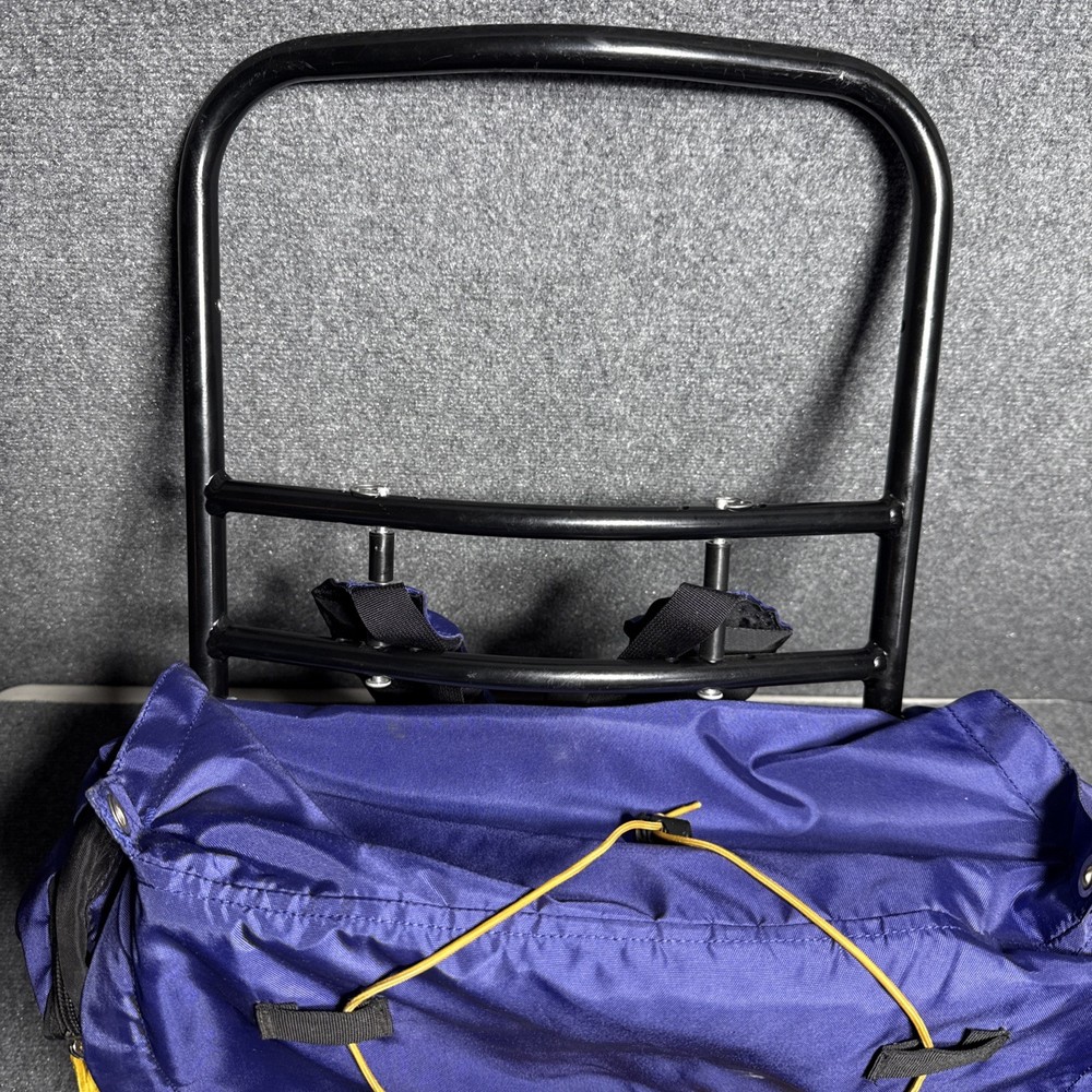 Rokk Bristlecone External Frame Hiking Backpack Blue Trail Camping Pack