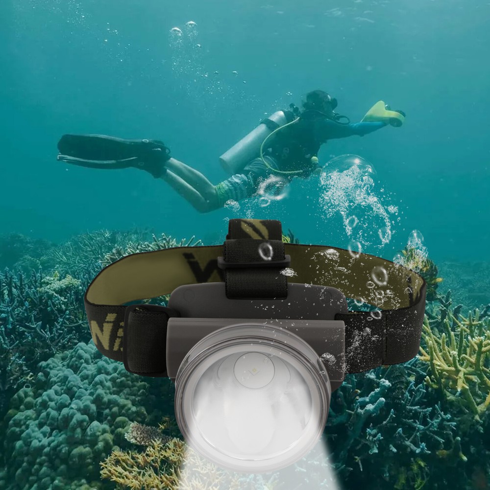 Diving Light Rechargeable Diving Headlamp Head-mounted Diving Light AC100-240V