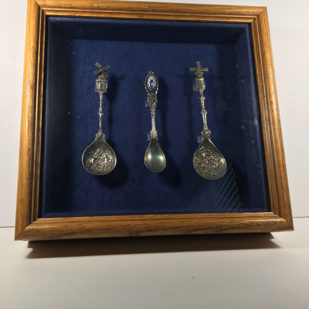 3 Framed Miniature Holland Spoons