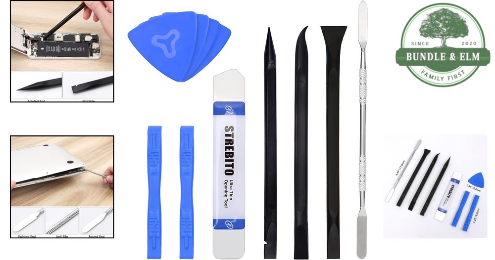 Electronics Pry Tool Kit 11-Piece Plastic Metal Opening Tools for Phone Lapto...
