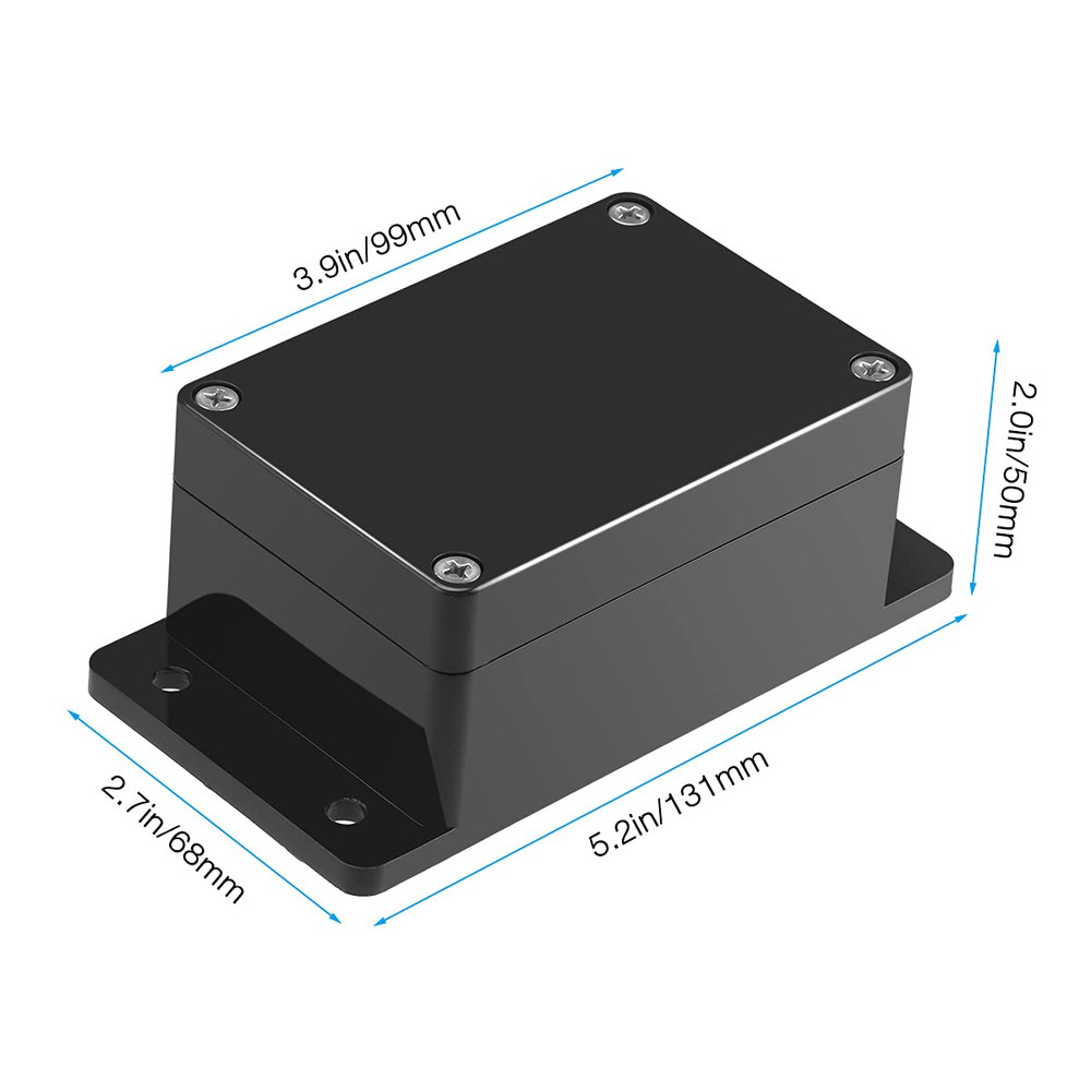 2 Pack IP65 Electronic Project Box Plastic ABS Waterproof Black Junction Box Enc