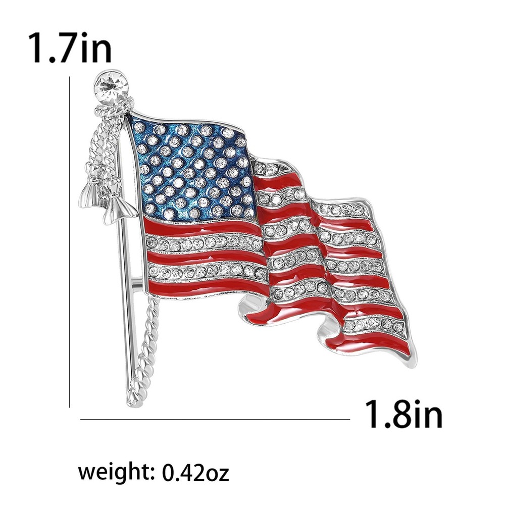 American Flag Pin Silver
