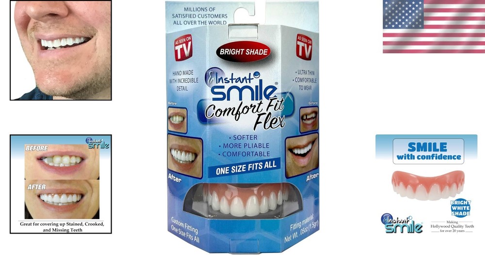 Bright Shade Cosmetic Teeth - Comfort Fit Flex