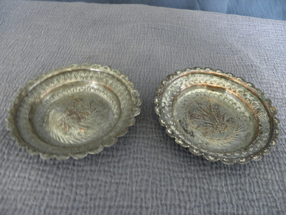 Pair of copper Middle Eastern dishes