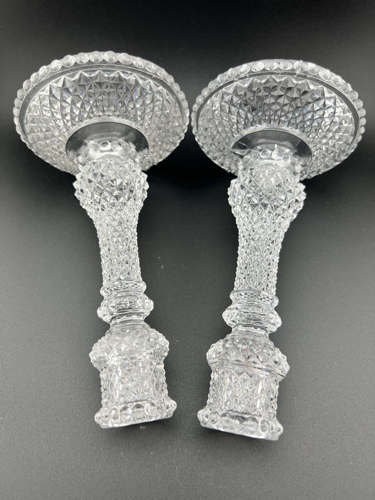Antique Baccarat Crystal Candle Holders Rare Zenith Pattern