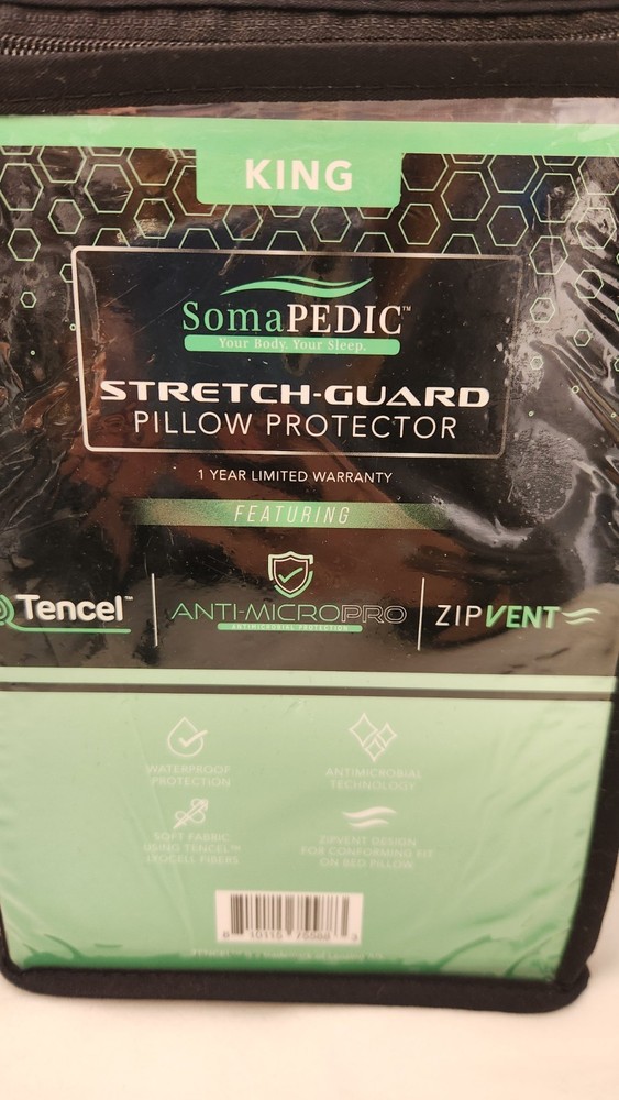 SomaPedic Tencel Stretch Guard Pillow Protector KING Size NEW
