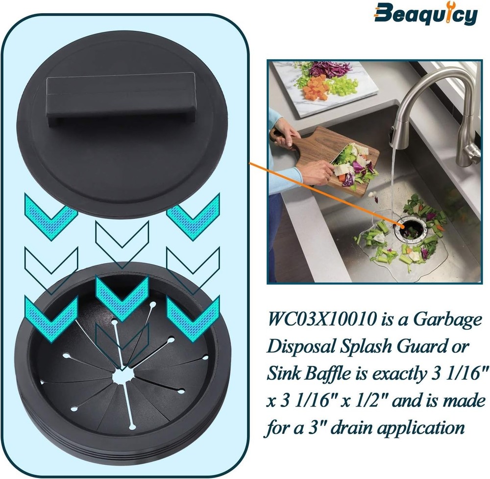 Garbage Disposal Splash Guards Kitchen Sink Stopper 3Pack Whirlaway Waste King