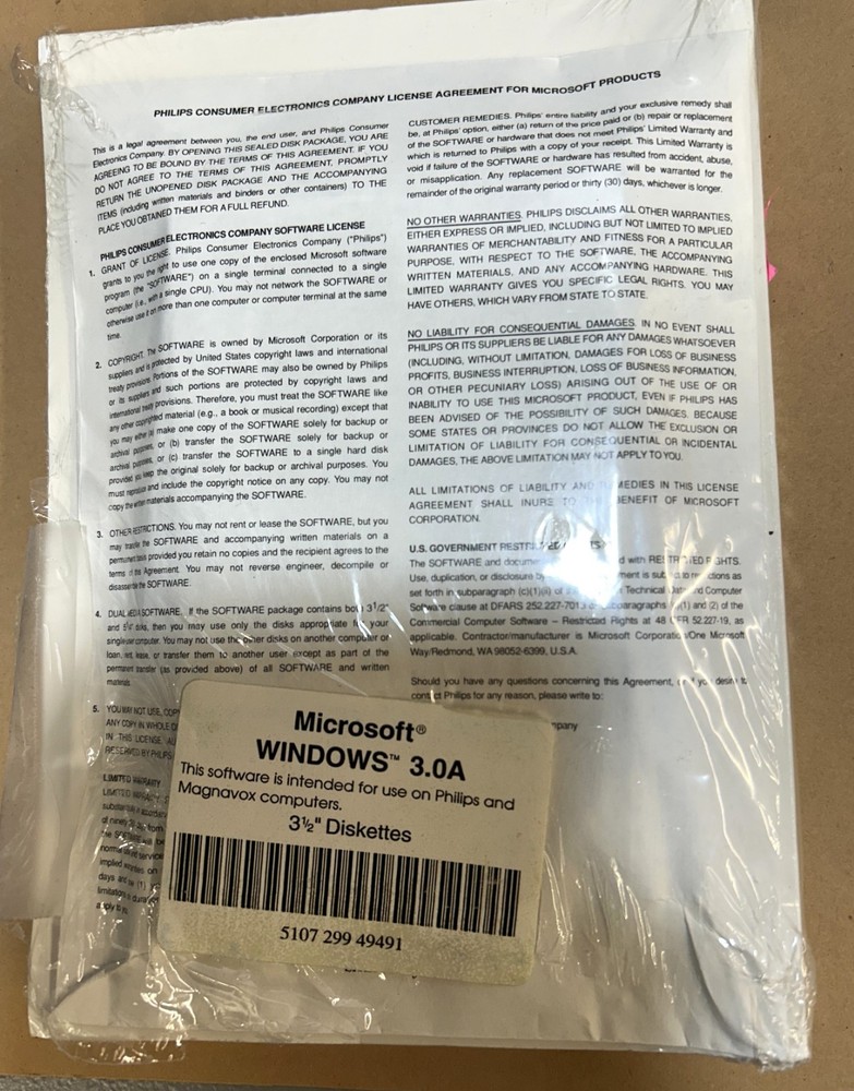 Microsoft WINDOWS 3.0A * Unopened!*