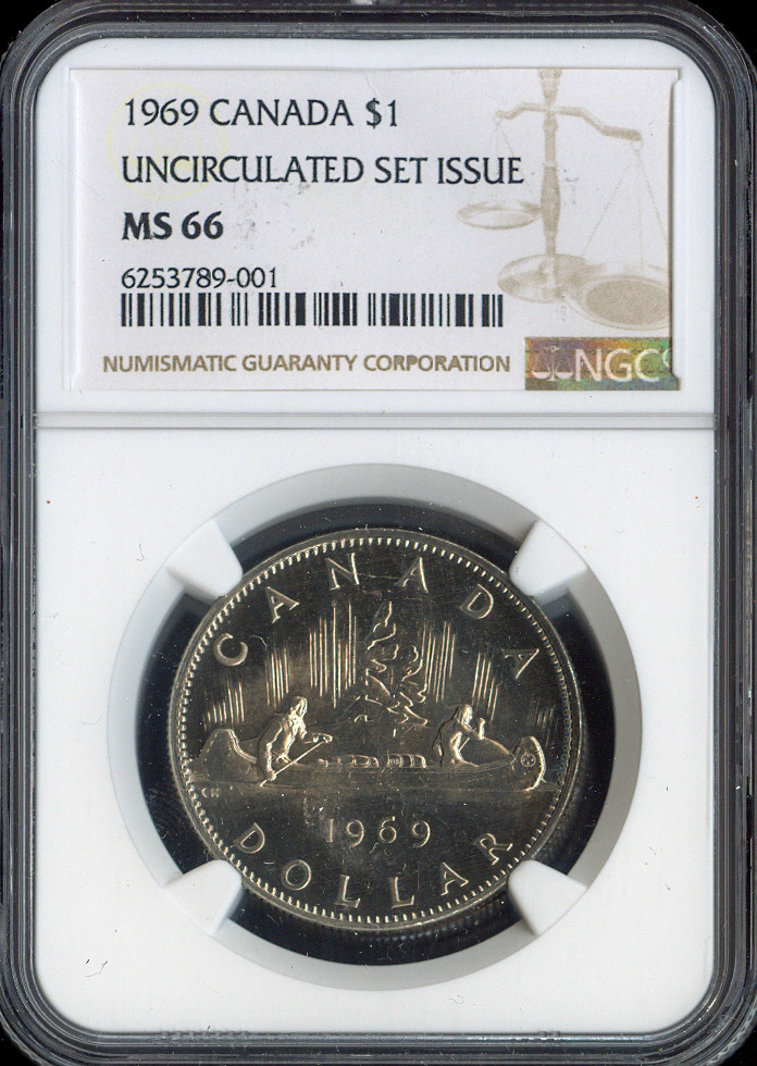 1969 Canada Dollar NGC MS66 UNC SET - Quality