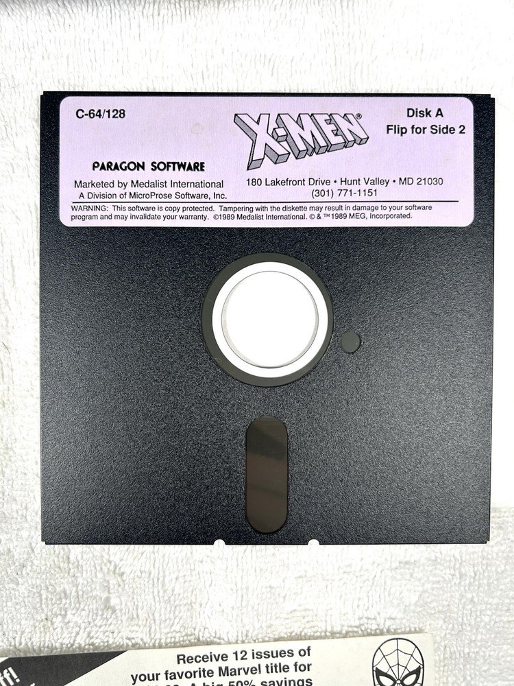 RARE Paragon Software Marvel Comics X-Men Commodore 64/128 Game with Box