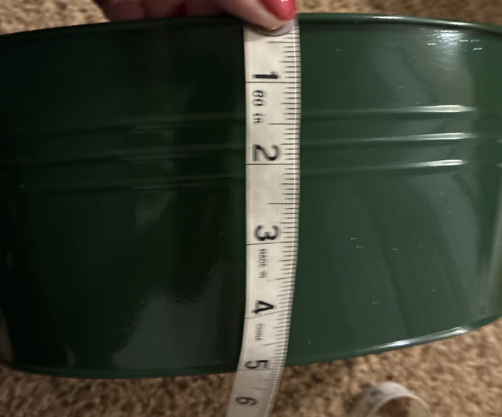 Hunter Green Decorative Tin W Handles, 2