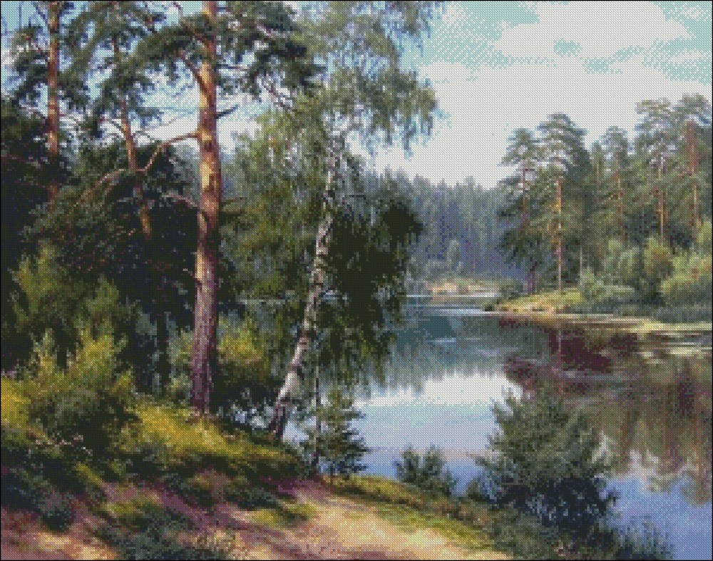Chart Needlework DIY - Counted Cross Stitch Patterns - River Landscape 2