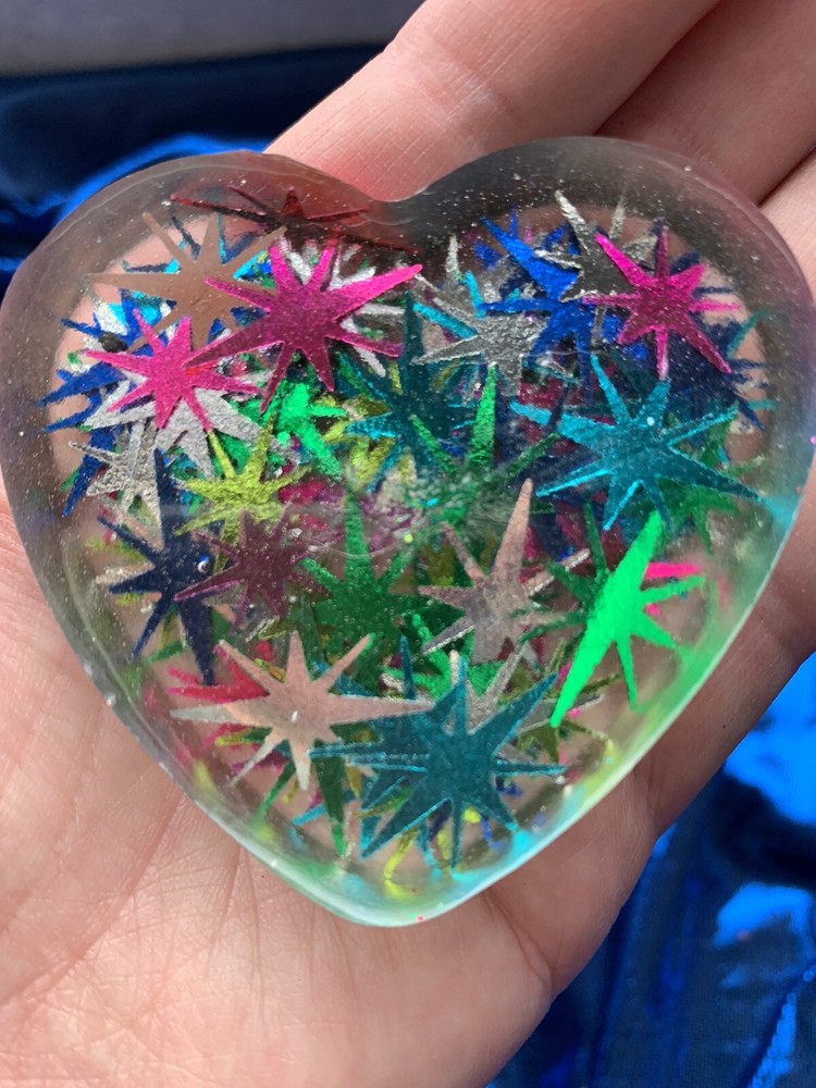 Handmade Starburst Heart Magnets.