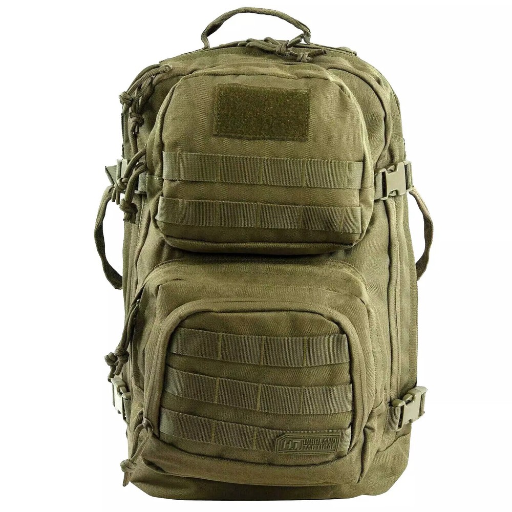 Highland Tactical Major Dark Green Heavy Duty Backpack MOLLE WEB HOOK-LOOP NWT