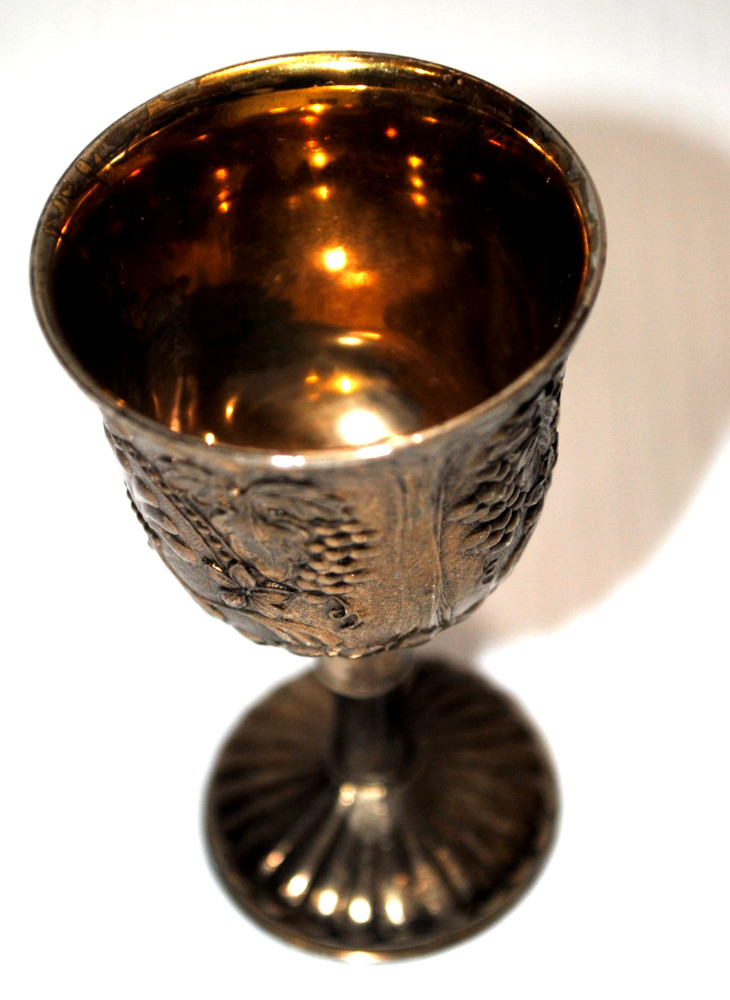 silver plated cordial mini goblets vintage