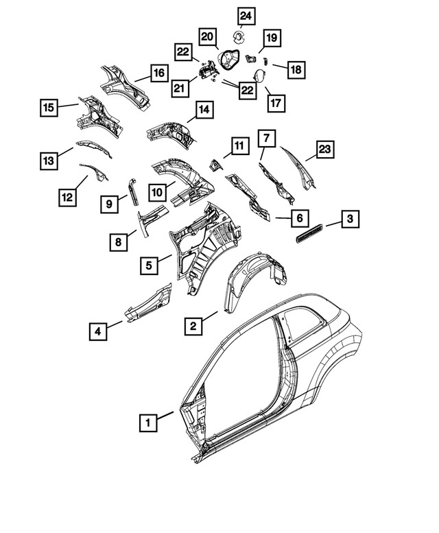 Genuine Mopar Quarter Panel Extension Left 68082809ad