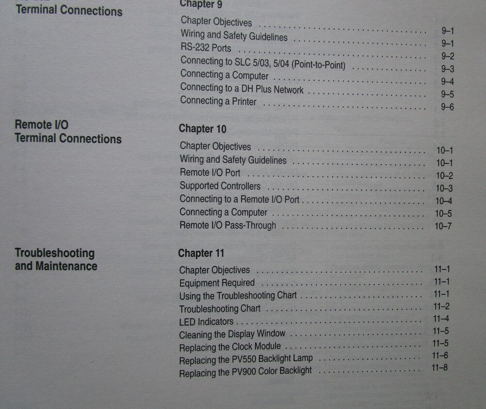 Allen Bradley PanelView 550/900 Operator Terminals User Manual 1996