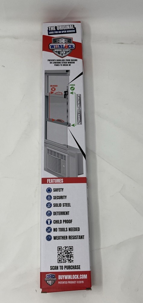 Smart Guard WL18SECURITY Winlock Window Security Lock, 18" Bar - White - Qty 1