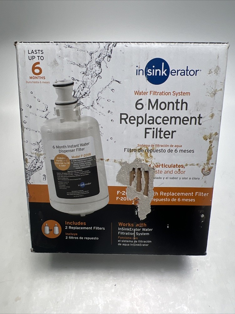 2 Pack InSinkErator F-201R Replacement Water Filter Cartridges