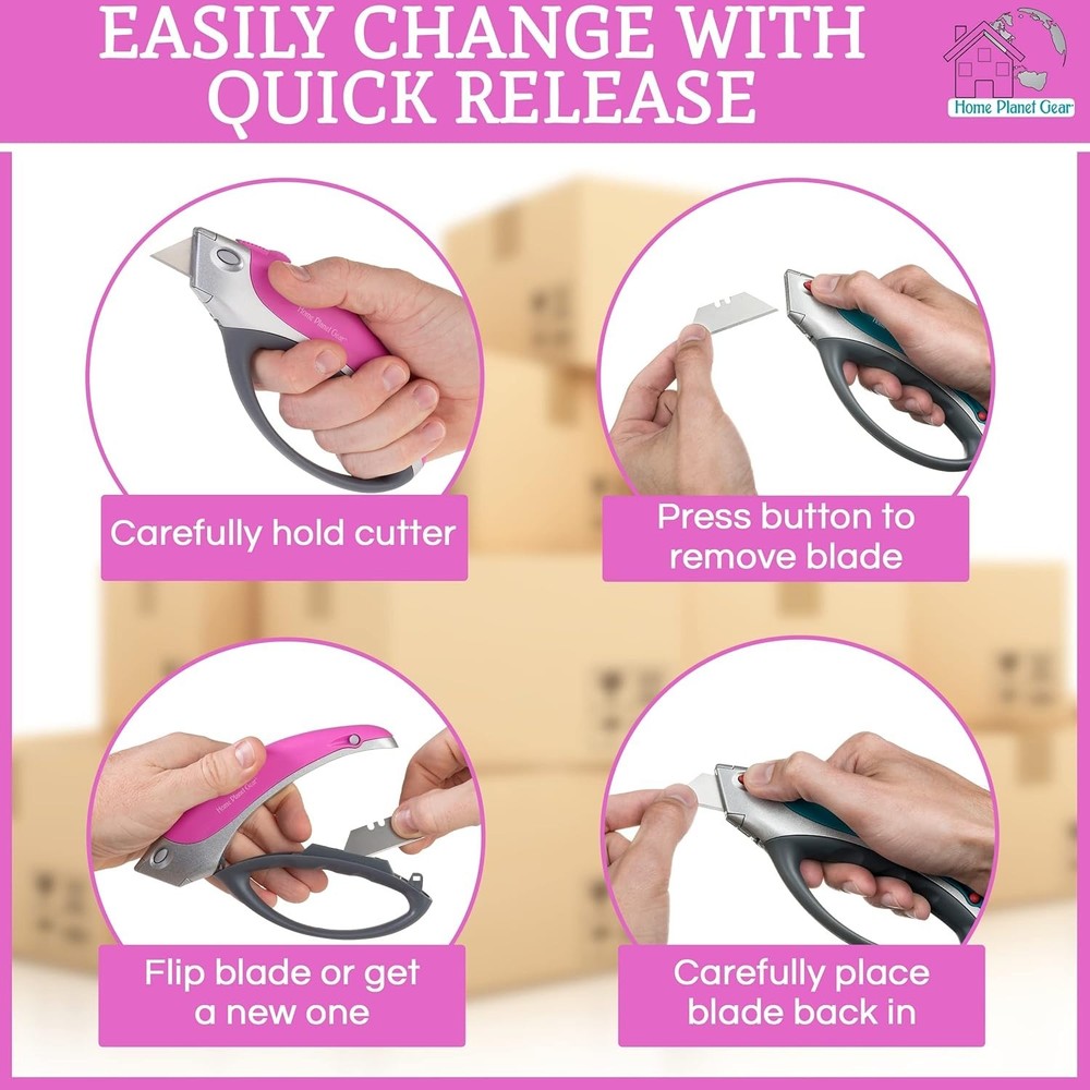 Sharp Retractable Utility Knife - Ergonomic Design