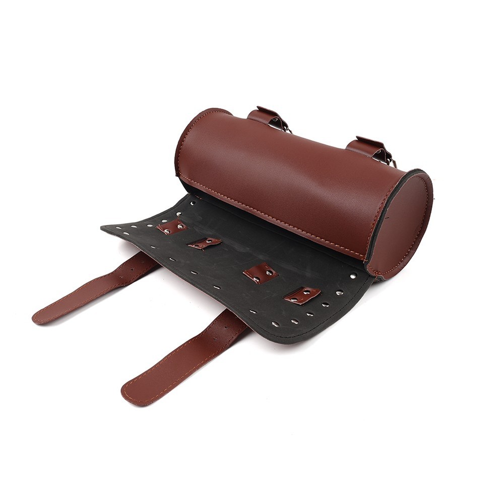 Motorcycle Fork Tool Bag Handlebar Bag Storage Saddle Bags Brown