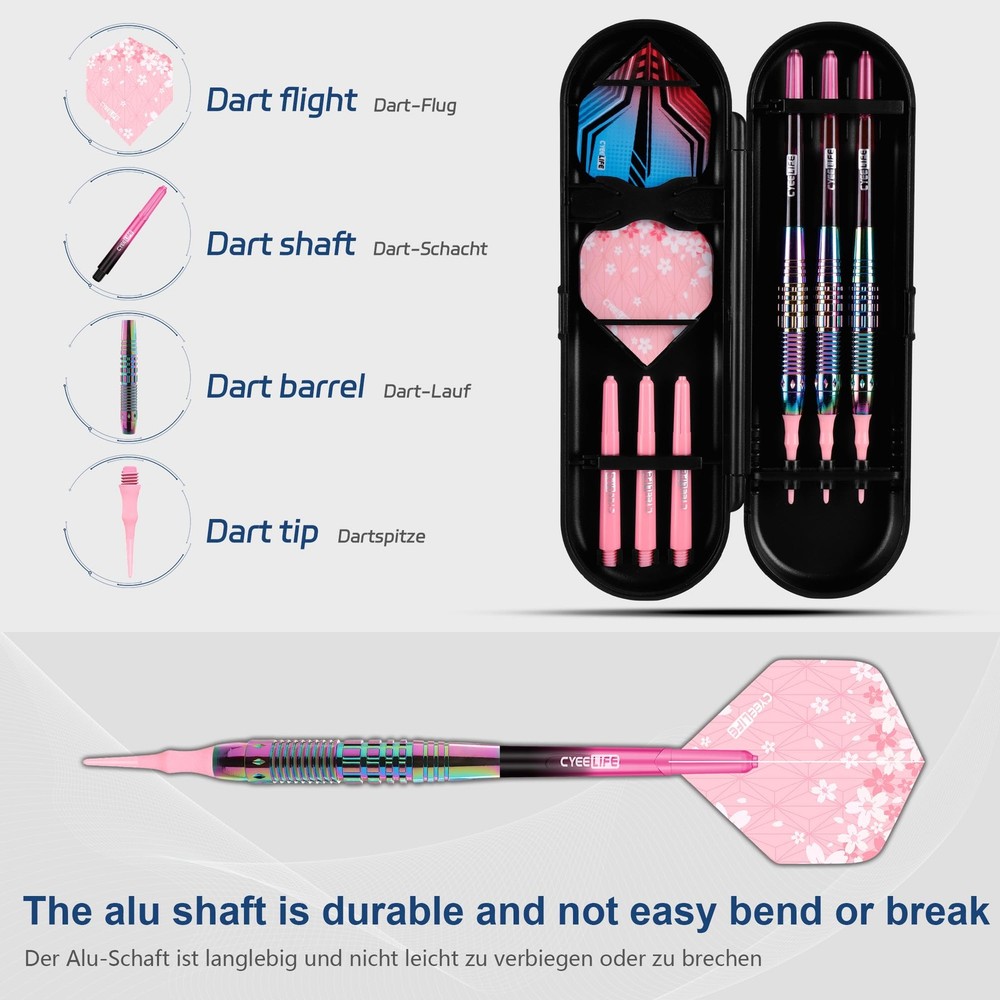 Soft Tip Darts Set - Professional Darts Plastic Tip Sets with Brass Barrel +
