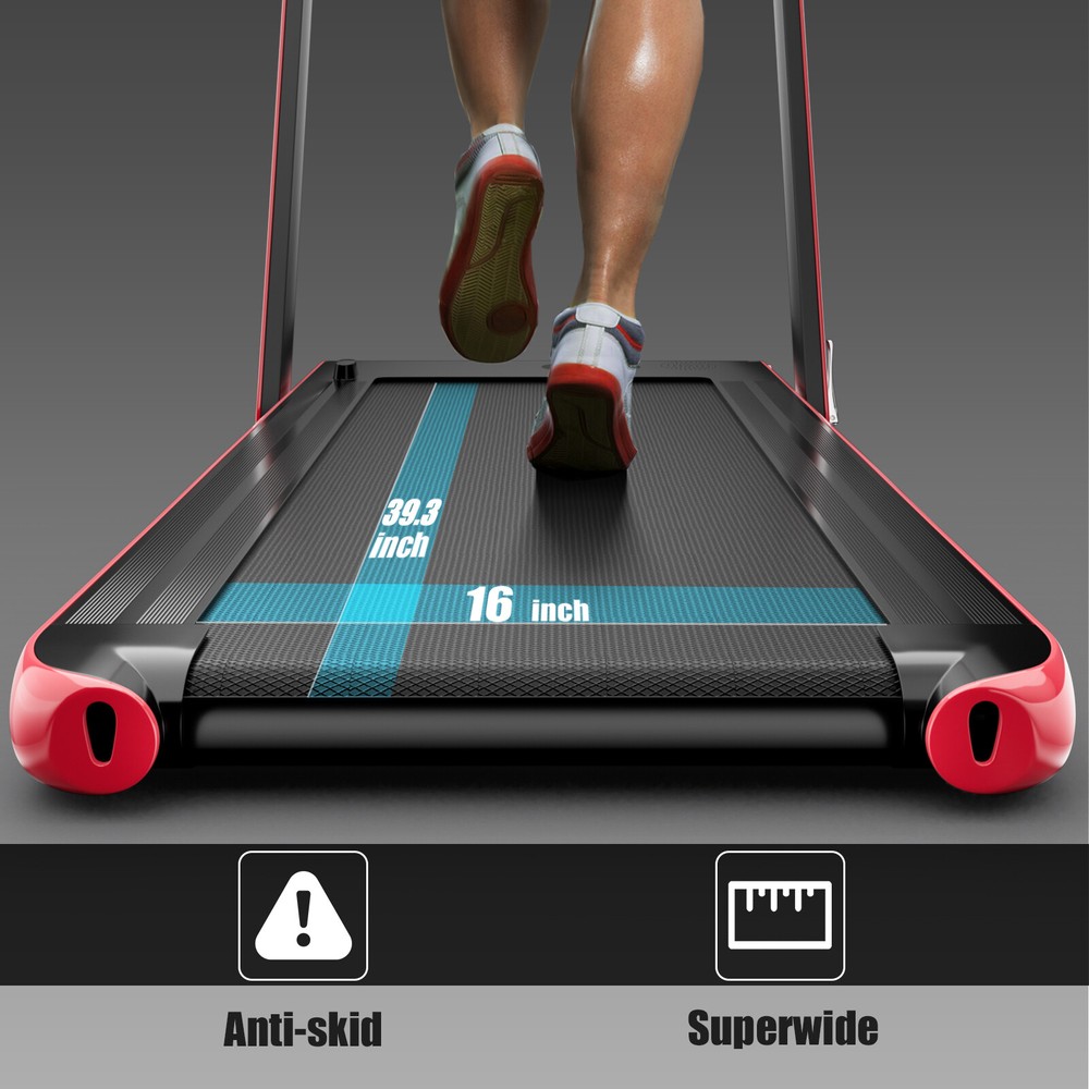 SuperFit 2.25HP 2 in 1 Folding Treadmill W/APP Control Speaker Remote Control