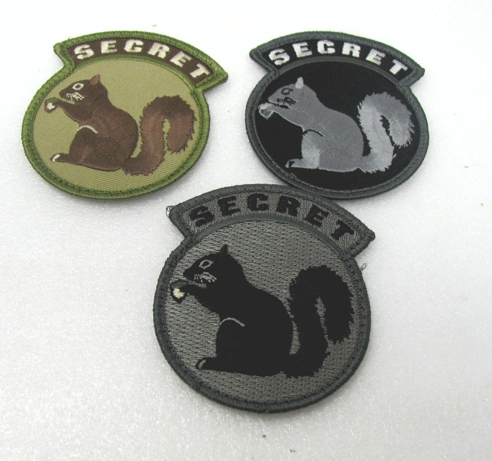 MSM Secret Squirrel Morale Patch Embroidered Hook Tac Vest Hat Multicam Arid