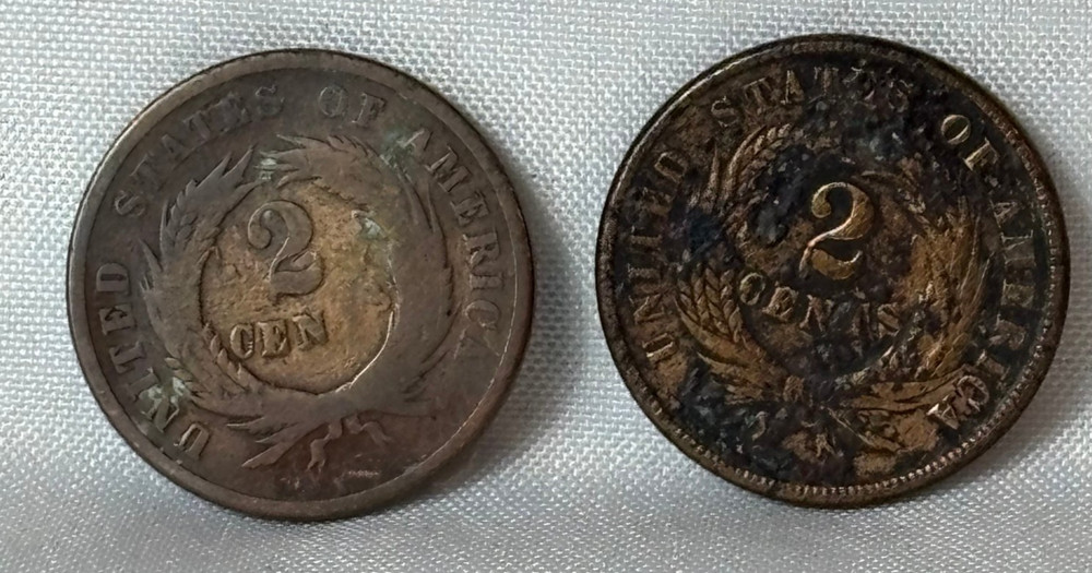1865 & 1868 Two Cent Piece Lot