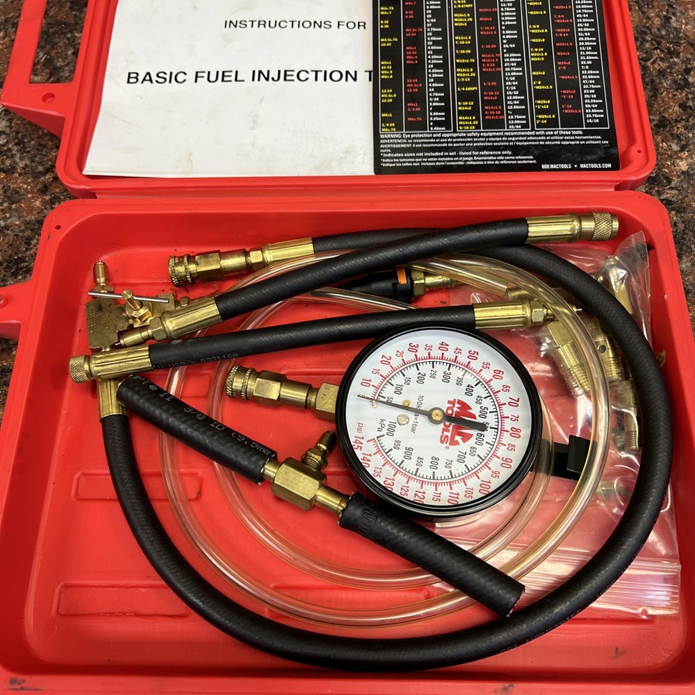 MAC TOOLS FIT810B BASIC FUEL INJECTION COMPLETE TEST KIT W/ CASE b-4