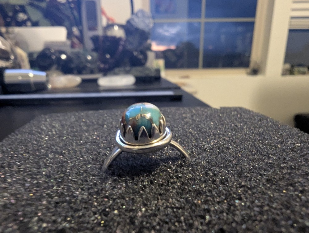 Spiny Oyster Sterling Silver Ring Size 8