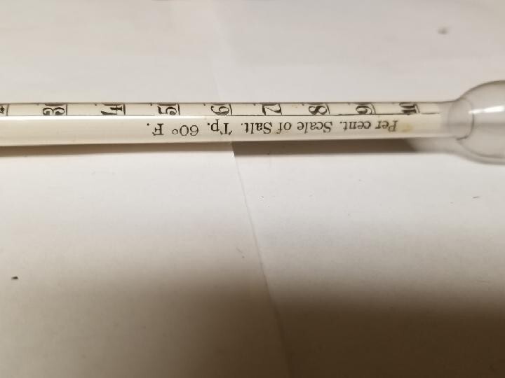 Vintage 9.75" Hydrometer W/Wood Case