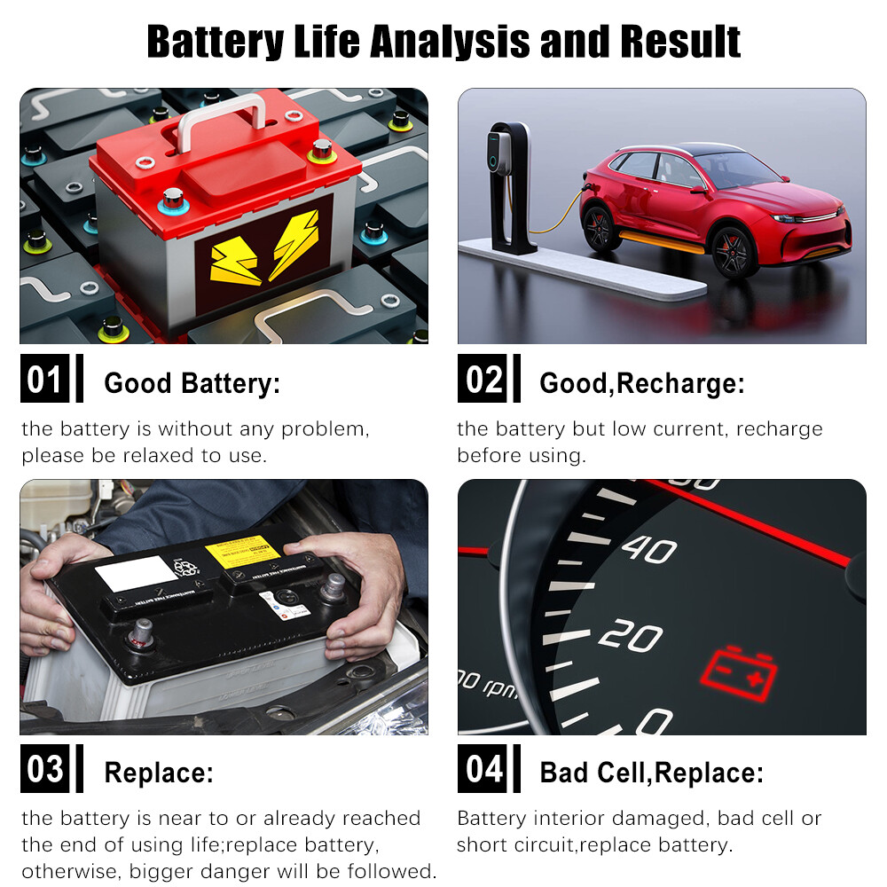 ANCEL BA101 Car Battery Tester 12V Load Tester Charging System Digital Analyzer