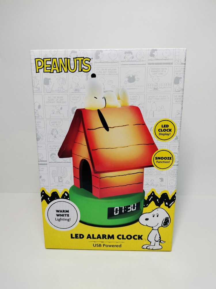 Peanuts New 2025 Snoopy Alarm Clock With LED Clock Display USB Powered