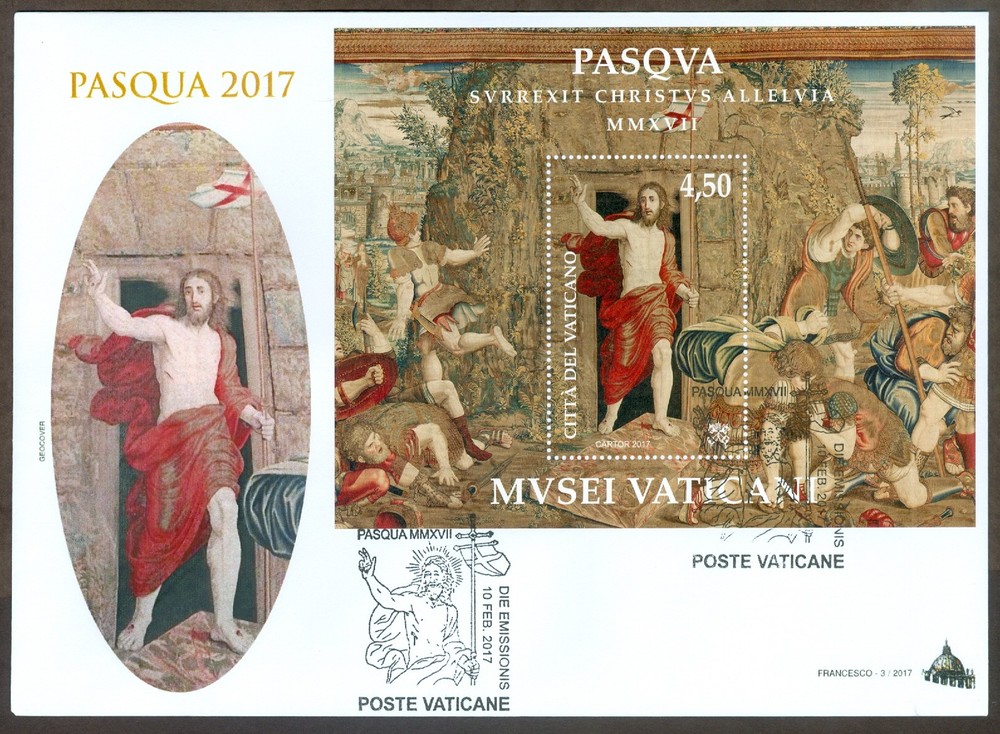 Vatican City Sc# 1648: Easter 2017 souvenir sheet on FDC