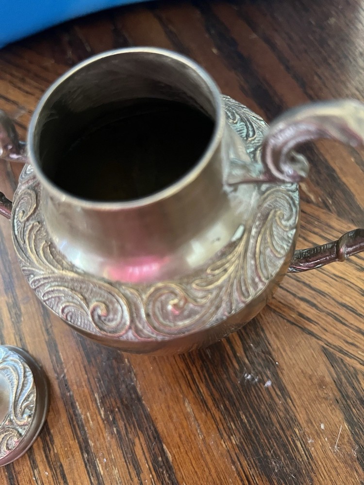 Brass Double Handle Jar and Lid