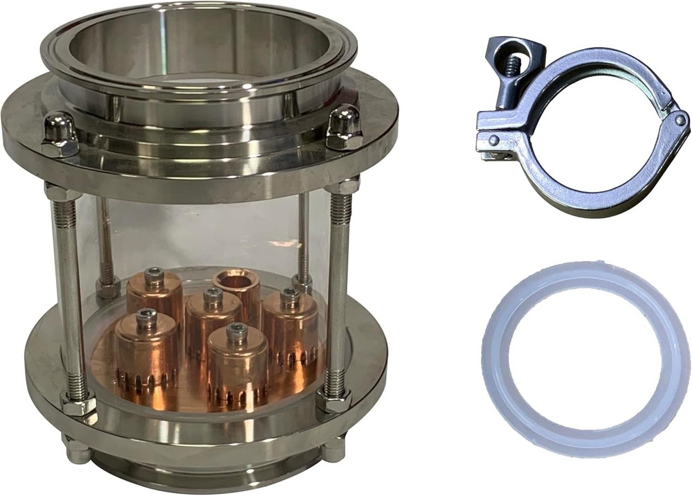 4 inch Glass Reflux Column Section with Copper Bubble Plate -  Distilling Spirit