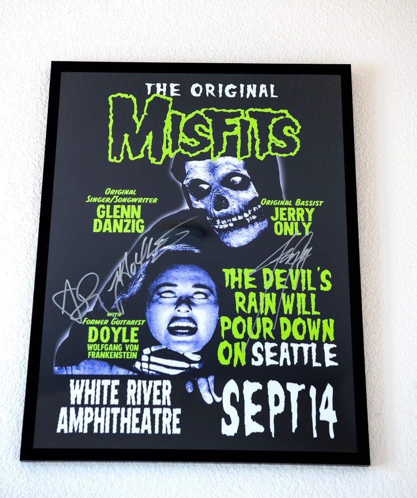 Original Misfits seattle white river poster Signed Jerry Doyle coachella danzig