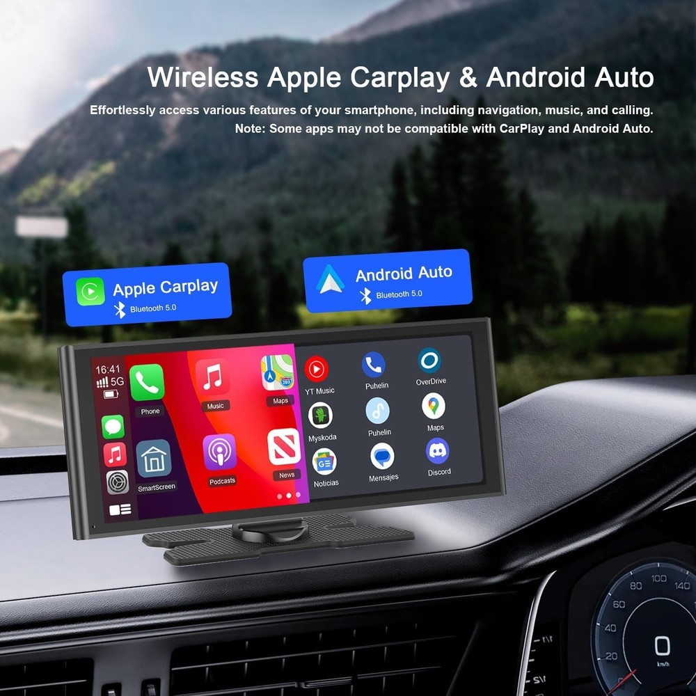 Apple Carplay Android Display 10" Backup Camera, Navigation, Siri Voice Control