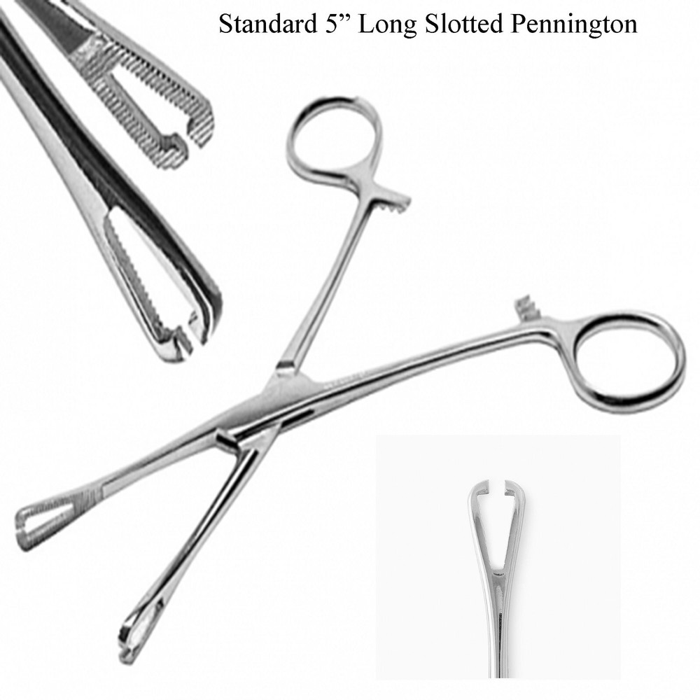1 Pennington Mini Slotted Forceps Piercing Clamps