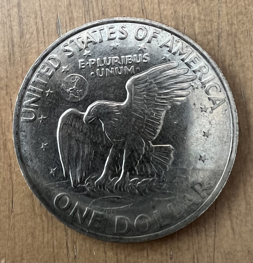 1971 D Eisenhower Dollar Struck Through Grease mint error on obverse