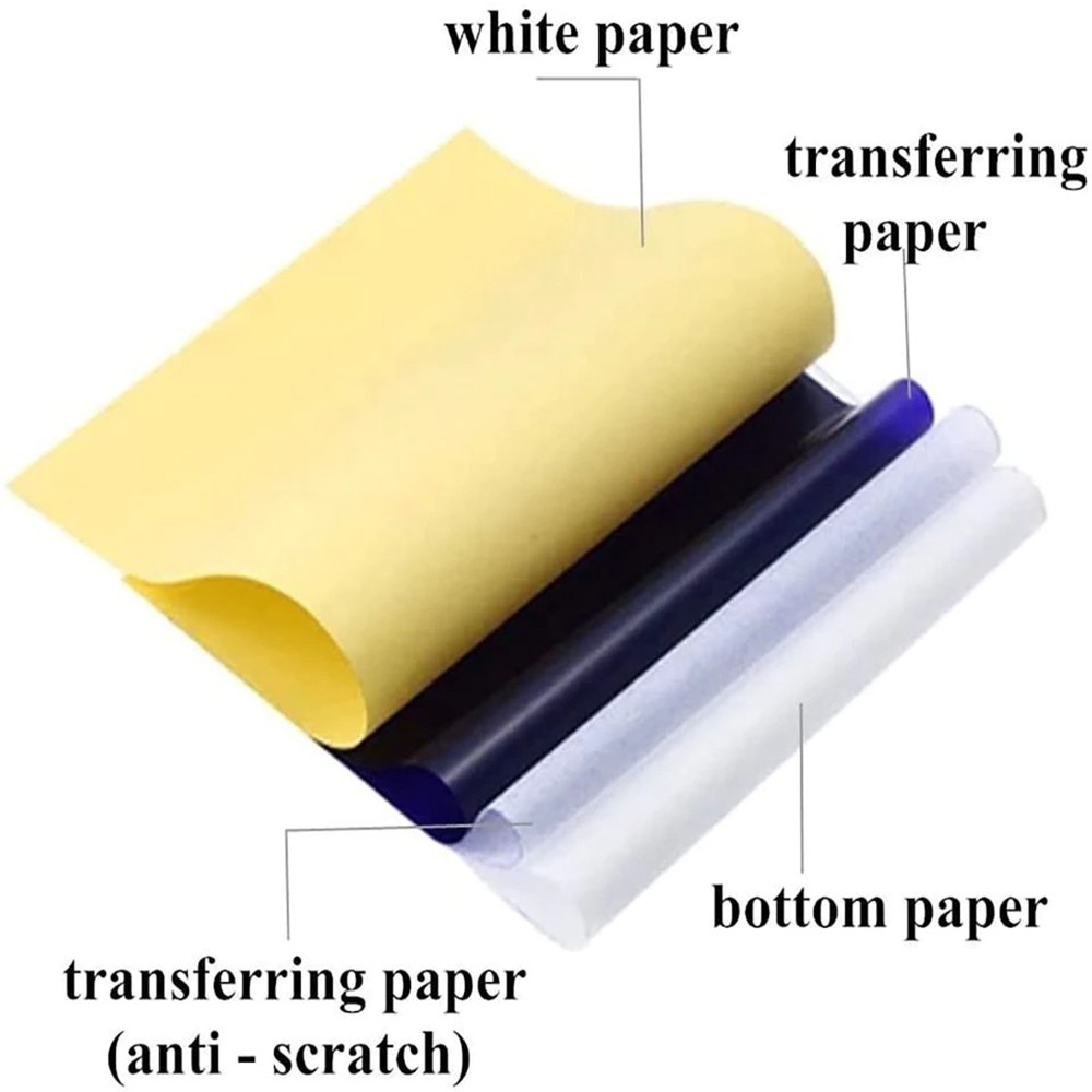 4 Layer Tattoo Stencil Paper A4 20-200 Pack Clear Transfer for Thermal/Hand